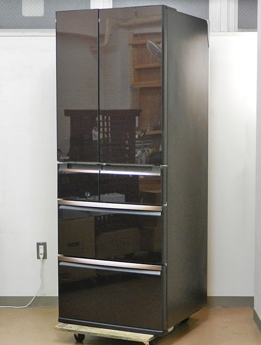 MITSUBISHI【MR-WX61Y-BR1】三菱 フレンチドア 6ドア ノンフロン 冷凍冷蔵庫 605L クリスタルブラウン 2015年製 中古品