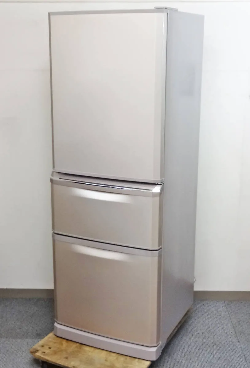 MITSUBISHI【MR-C34C-P】三菱電機 335L 3ドア冷蔵庫 右開き シャンパンピンク 2018年製