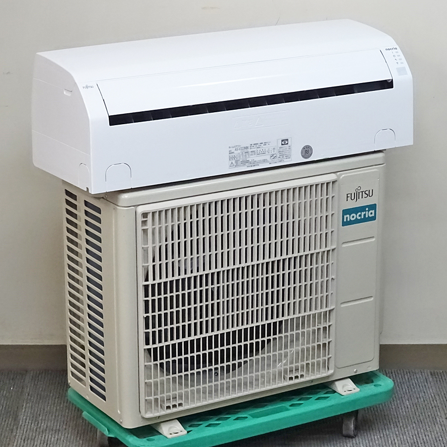 FUJITSU【AS-V223NBK】富士通 nocria ノクリア 熱交換器加熱除菌 ハイドロフィリック熱交換器 2WAY除湿 エアコン 主に6畳用 2023年製 中古