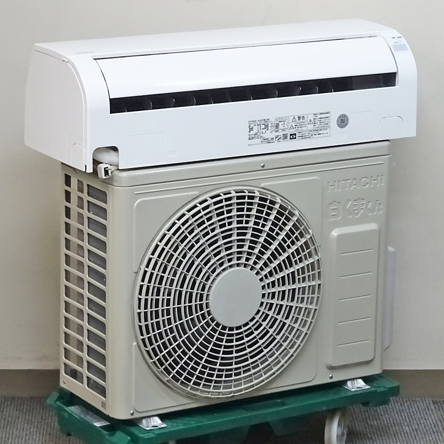 HITACHI【RAS-AJ22M】日立 白くまくん コンパクト設計 ソフト除湿 内部クリーン 切or入タイマー ルームエアコン おもに6畳用 2022年製 中古