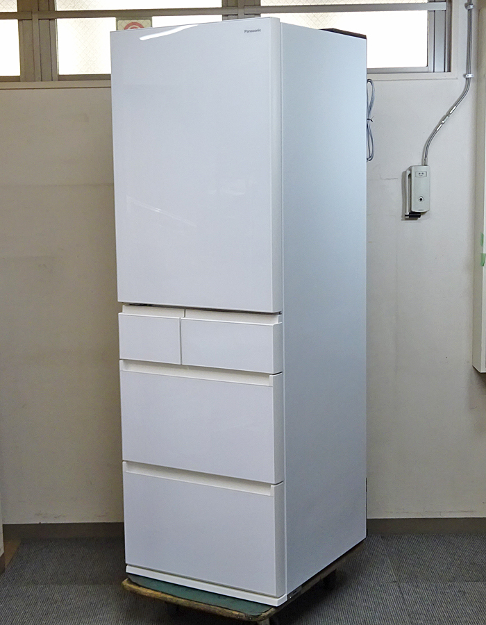 パナソニック【NR-E45PX1L-W】ワンダフルオープン 微凍結パーシャル AIエコナビ 新鮮凍結 ナノイーX 450L 5ドア冷凍冷蔵庫 左開き 2024年製