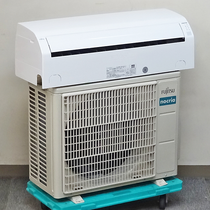 FUJITSU【AS-V223NBK】富士通 nocria ノクリア 熱交換器加熱除菌 ハイドロフィリック熱交換器 2WAY除湿 エアコン 主に6畳用 2023年製 中古