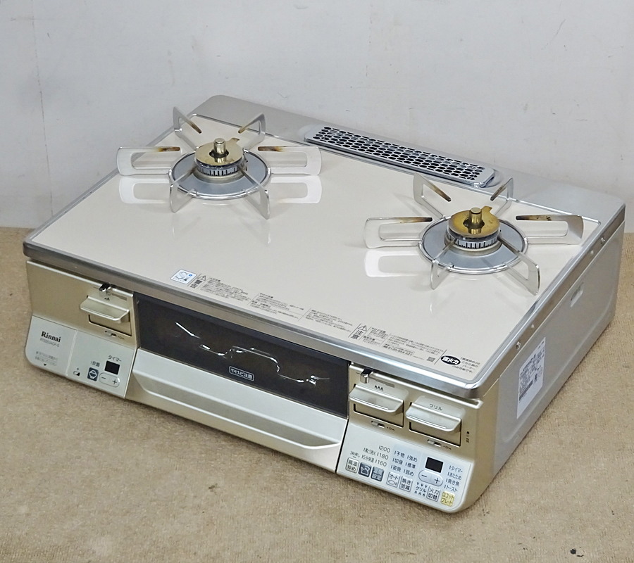 RINNAI【RTE65VACP-GR】リンナイ LAKUCIE ラクシエ ガステーブル ココットプレート付 ステンレスごとく 右強火力 都市ガス用 2022年製 中古