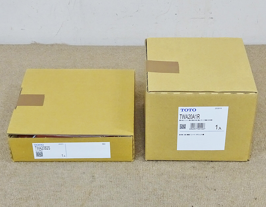TOTO【TWA20A1R + TWA20B2S】洗濯機用壁付2ハンドル混合水栓 ボックス（継手付）付 未使用品