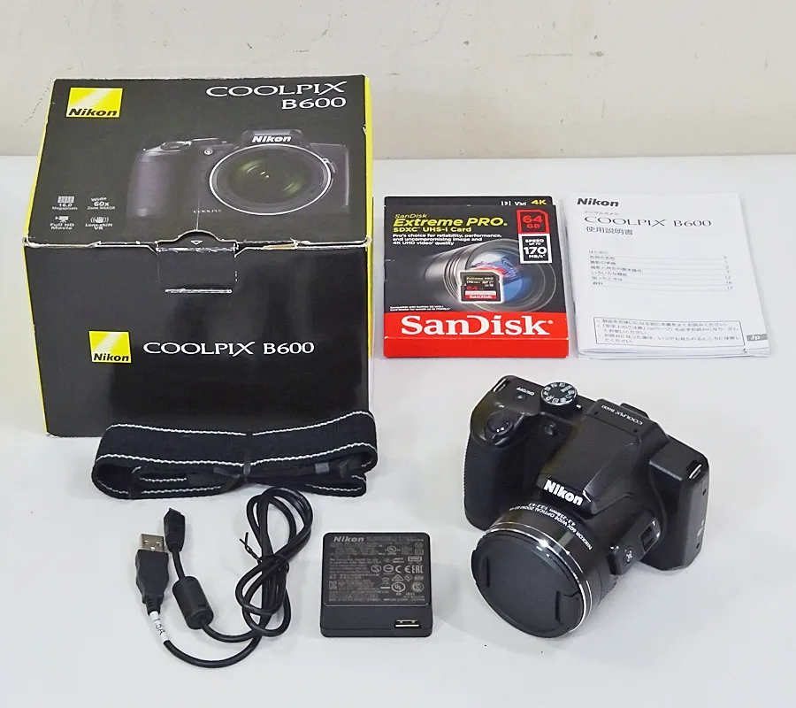 NIKON【COOLPIX B600】ニコン 光学60倍ズーム コンパクトデジタルカメラ ブラック 中古品