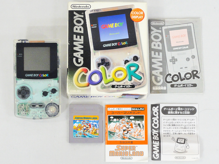 任天堂 ゲームボーイカラー 本体 クリア CGB-001 ソフト・箱付き