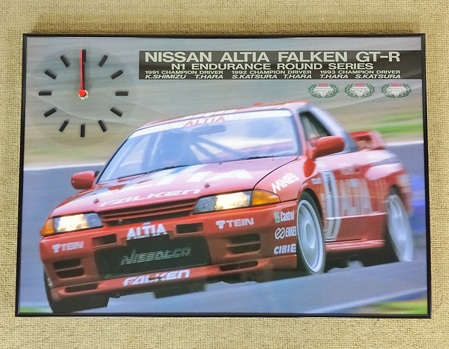 NISSAN【SKYLINE PANEL CLOCK】日産 スカイライン ALTIA FALKEN GT-R パネルクロック 掛け時計 中古品