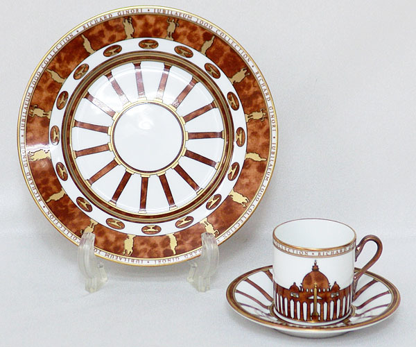 Richard Ginori リチャードジノリ ジュビレオコレクション サンピエトロ広場 マイタイムセット カップ&ソーサー プレート トリオ C&S C/S