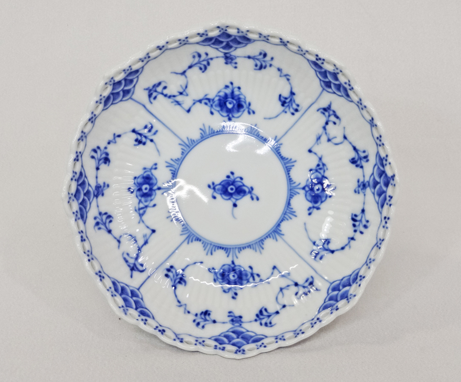 ROYAL COPENHAGEN ロイヤルコペンハーゲン ブルーフルーテッド フルレース コンポート 盛り皿 17.5cm×5.5cm